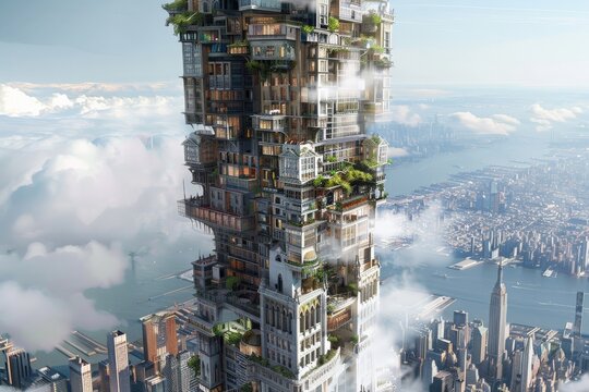Design a skyscraper that serves as a vertical education center, with schools, universities, and training facilities stacked atop one another.