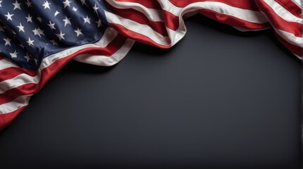 Dynamic USA Flag Memorial Reflection Suitable for Graphic Resources Banner and Greetings Card Template Copy Space