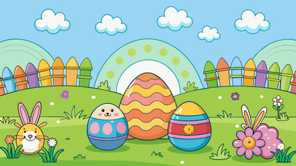 easter card cartoon vector illustration