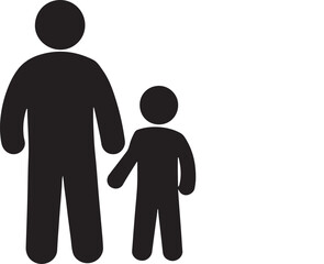 Flat design father and son silhouette