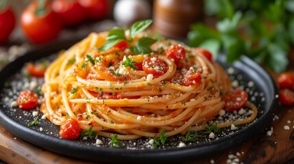 spaghetti with tomato sauce