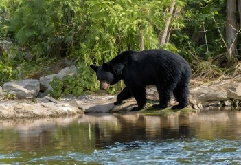 A view of a Black Bear in the forest