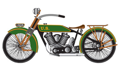 Fototapeta premium Old time US military antique motorcycle