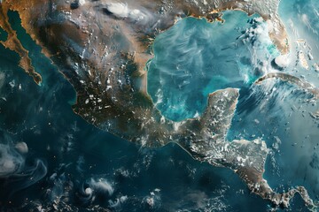 Satellite top view texture over Mexico