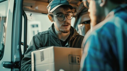 Delivery Man Handing Over a Package