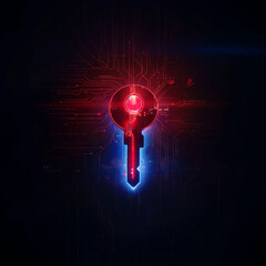 key to success key to technology Keys and lines of light that represent technology The key to unlocking success