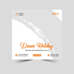 Travel agency social media instagram post or social media web banner Premium Vector	
