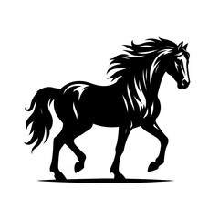 Obraz premium Horse silhouette illustration isolated on white background