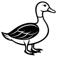 a-duck--white-background-only-3-colors--silhouette