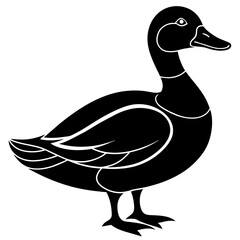a-duck--white-background-only-3-colors--silhouette
