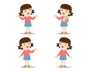 girl thirsty from heat of the summer sun