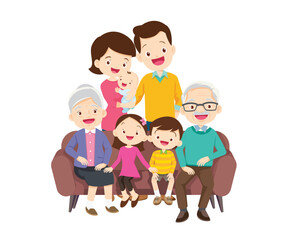 Big happy multi-generational family siblings relatives portrait