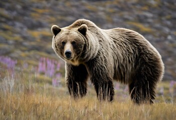 Obraz premium A view of a Grizzly Bear in the forest