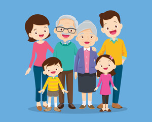 Big happy multi-generational family siblings relatives portrait