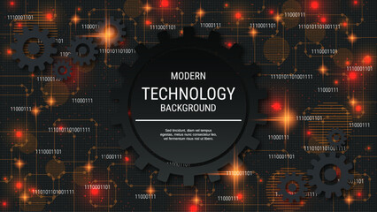 Modern technology style vector background. Design for presentation, slideshow, landing page, flyer, banner, card, booklet