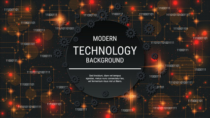 Modern technology style vector background. Design for presentation, slideshow, landing page, flyer, banner, card, booklet