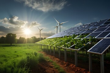 Harvesting Nature’s Power: Solar Panels and Wind Turbines