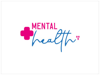 Mental health icon and logo illustration .
