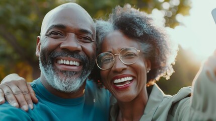 An Elderly Couple Sharing Joyful Moment