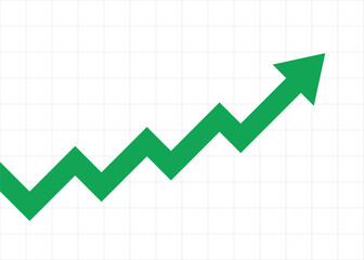 green bussiness arrow graph stock market arrow growing pointing up on economic boom chart trending upwards financial board rises