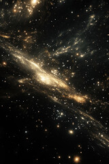 Obraz premium A starry nightscape with a bright star and colorful nebulae