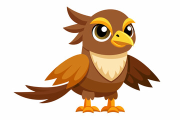 hawk bird cartoon vector illustration