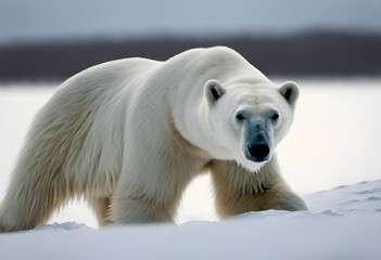 Fototapeta premium A view of a Polar Bear on the ice