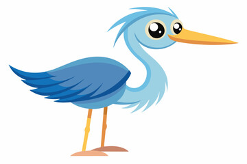 heron bird cartoon vector illustration