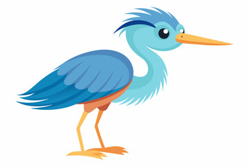 heron bird cartoon vector illustration