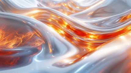 Abstract background, white with orange waves 