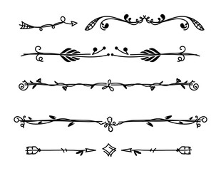 Hand drawn ornamental divider set