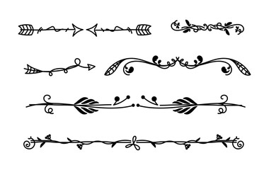 Hand drawn ornamental divider set