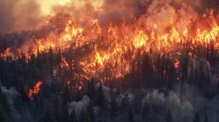 A Massive Forest Wildfire