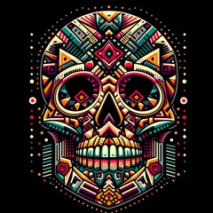 colourful skull design