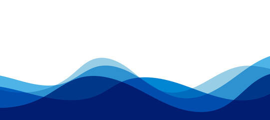 Sea waves layer vector background illustration. Sea beach vector illustration.