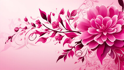 Abstract magenta color background on simple floral design