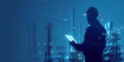 Oil and gas worker at an oil refinery