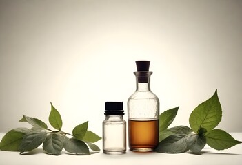 bottle of oil with herbs create with ai