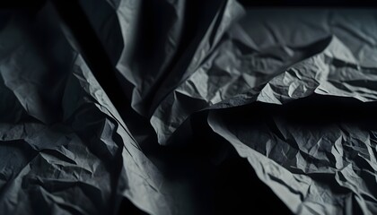 Wrinkled black old wrinkled paper create with ai