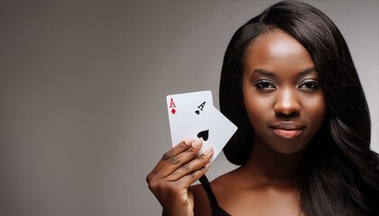 Two hands holding two aces poker cards .isolated on white background 