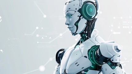 Futuristic Medical Robotics: Clean PPT Template in Green and Navy