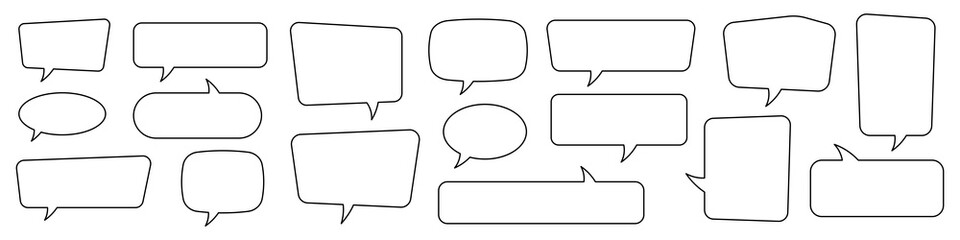 Speech bubble, speech balloon, chat bubble line art icon for apps and websites.