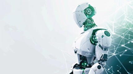 Futuristic Medical Robotics: Clean PPT Template in Green and Navy