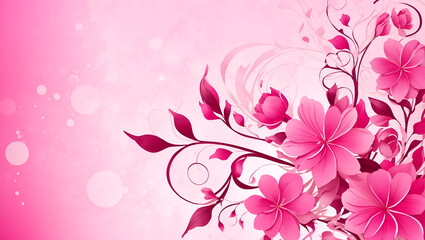 Abstract pink color background on simple floral design wallpaper