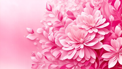 Abstract pink color background on simple floral design wallpaper