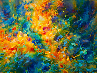 Abstract colorful background with flames.