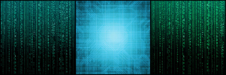 Abstract digital background with binary code. Hackers, darknet, virtual reality and science fiction concept.