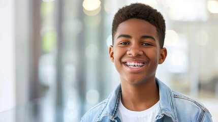 A Smiling Teenager with Braces