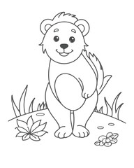 Animal coloring  book  page  for kids