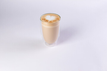 Cappuccino coffee, latte in a cup